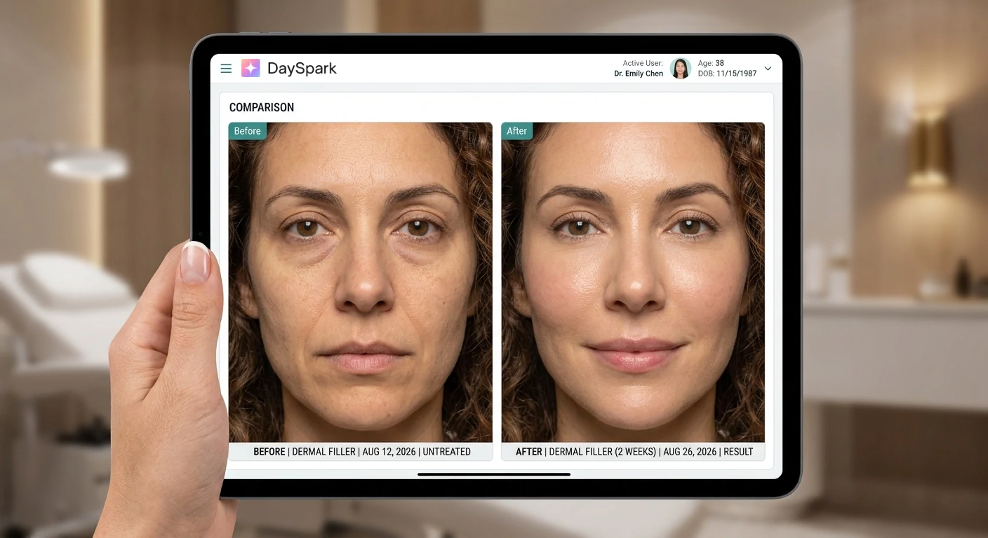 DaySpark before and after photo comparison viewer